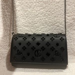 Louboutin Paloma Fold-Over Embellished Clutch Bag